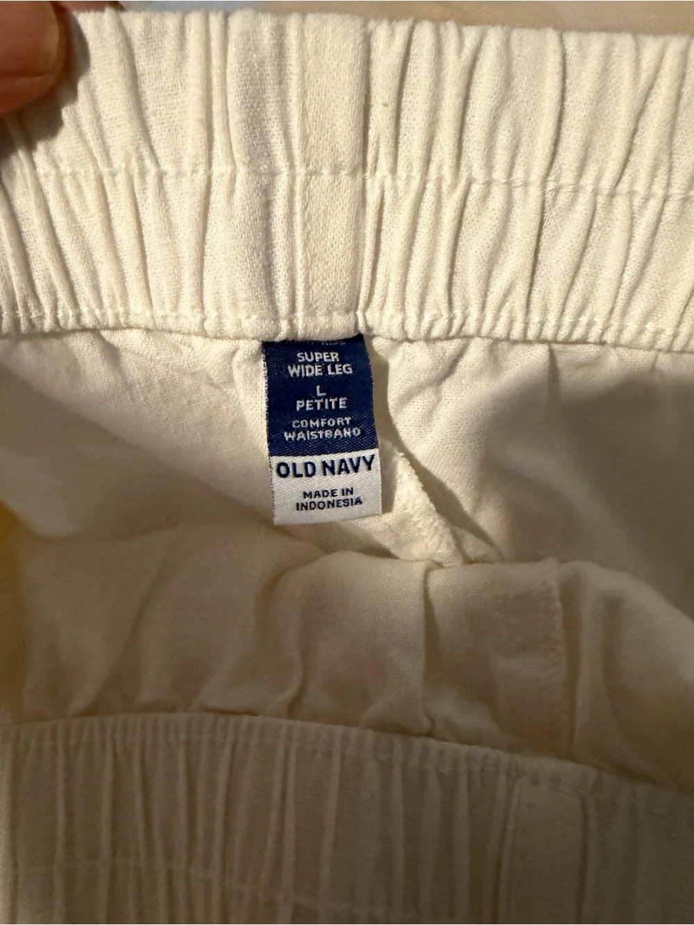 NWT Old Navy White Wide-Leg Linen Pants Petite L